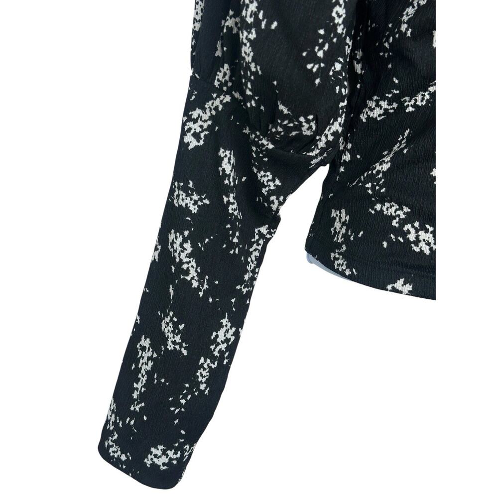 Anthropologie Sweetheart Black White Floral Peasant Boho Top - Picture 4 of 5